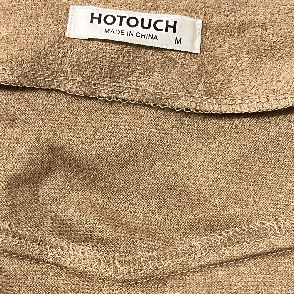 HOTOUCH Tan Faux Suede Fringe Vest M - Picture 6 of 7